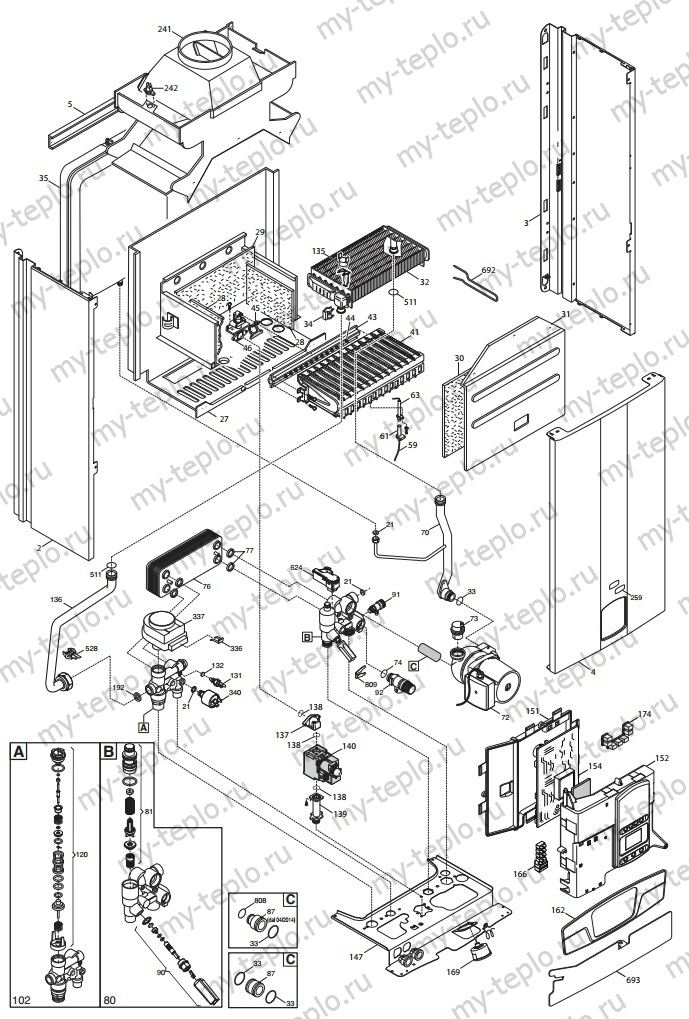 Запчасти Baxi ECOFOUR 24 купить в Ярославле